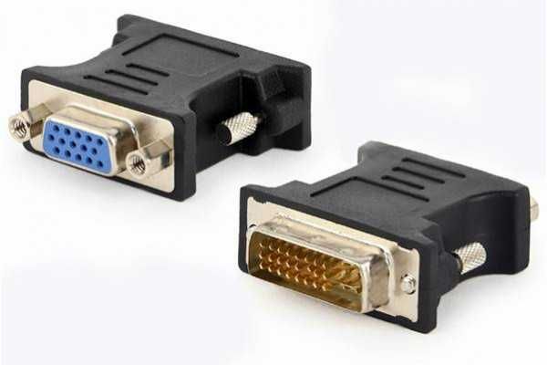 (Nou) Adaptor DVI-I (24+5 pini) VGA placa video monitor digital analog