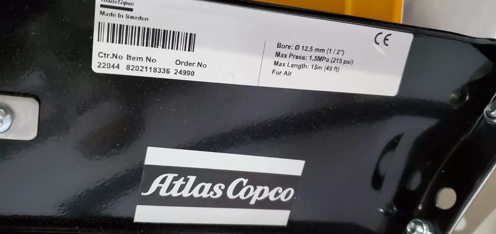 Tambur furtun aer retractabil Atlas Copco nou cu garantie 12 mt