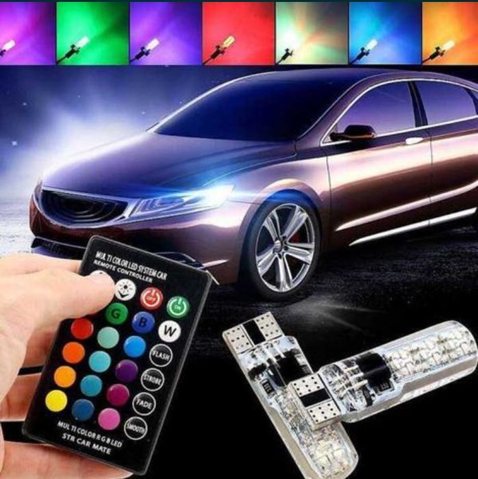 LED крушки T10 5W - многоцветни с дистанционно
