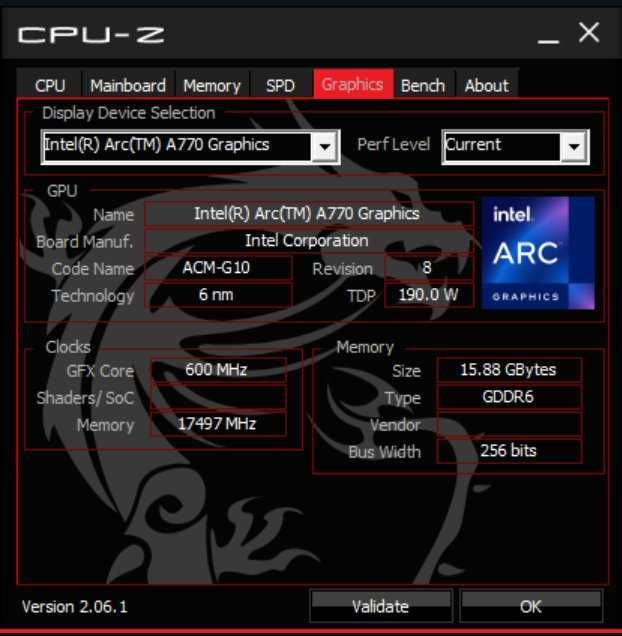 Intel Arc A770 16gb