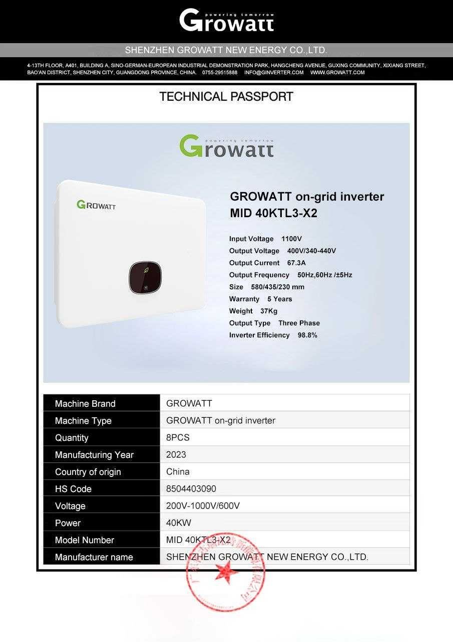 Инверторы для солнечных панелей GROWWAT INVERTER 3FAZA