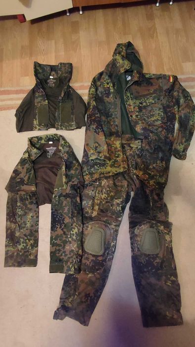 Costum combat flecktarn invade gear + parka germana set
