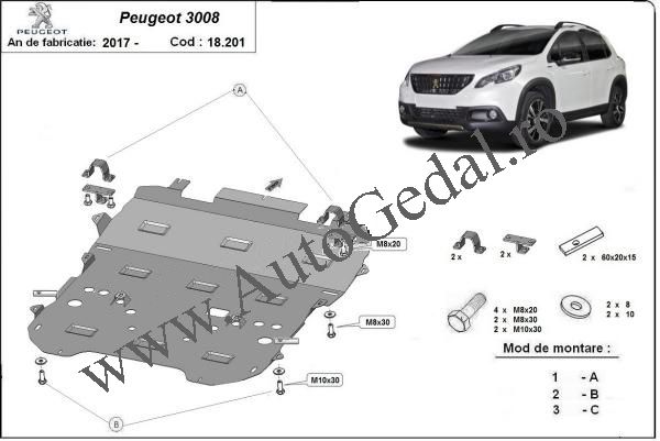 Scut motor metalic si cutie de viteze Peugeot 3008 2017-prezent