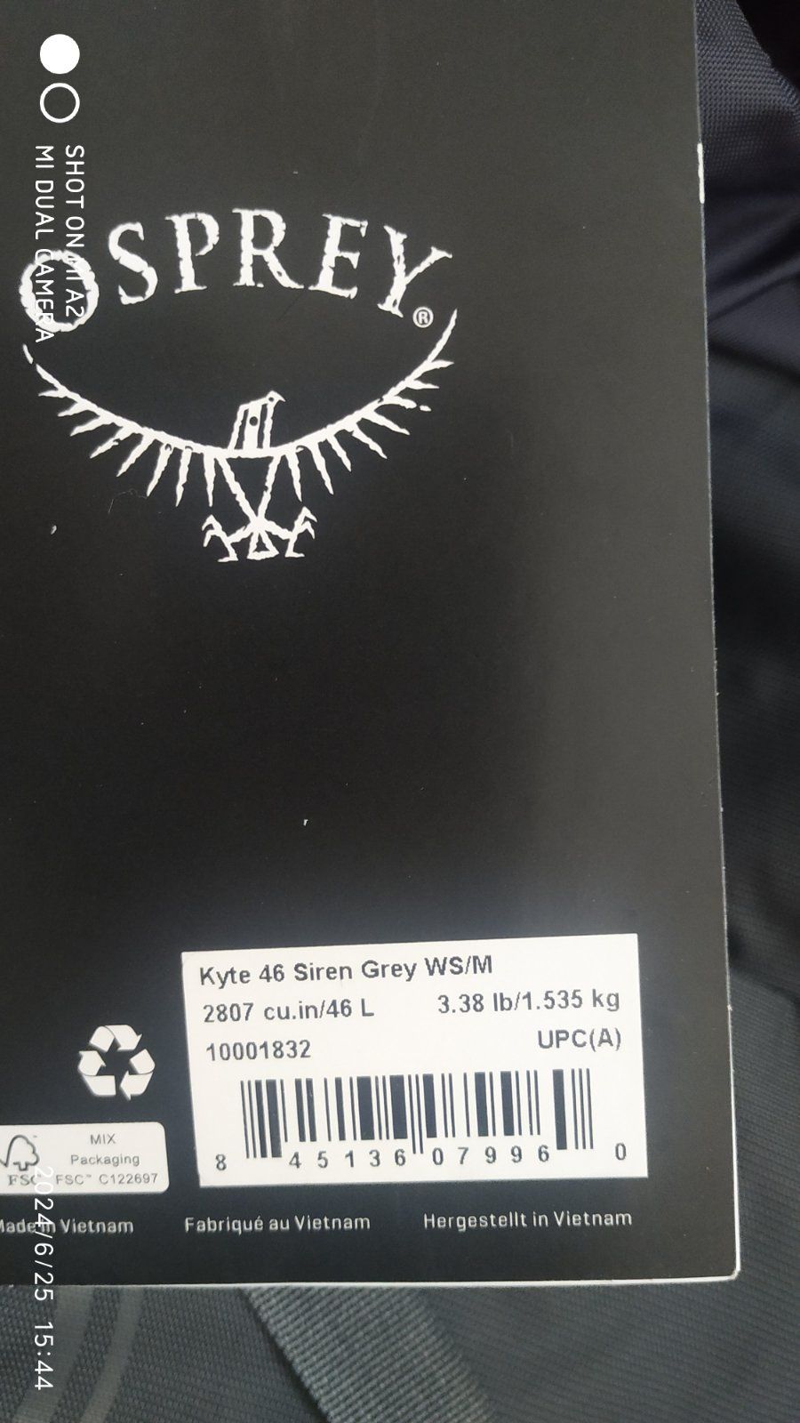 Osprey Kyte 46 Siren Grey WS/M