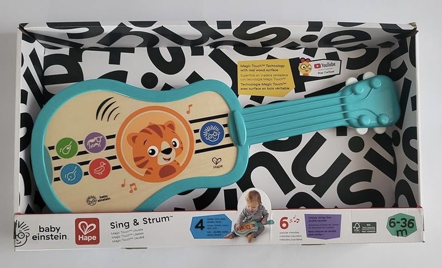 Детско дървено сензорно укулеле/китара - HaPe