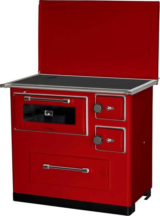 Soba de gatit pe lemn, plita/cuptor, rosie, SD 10, 7 kw - Garantie!