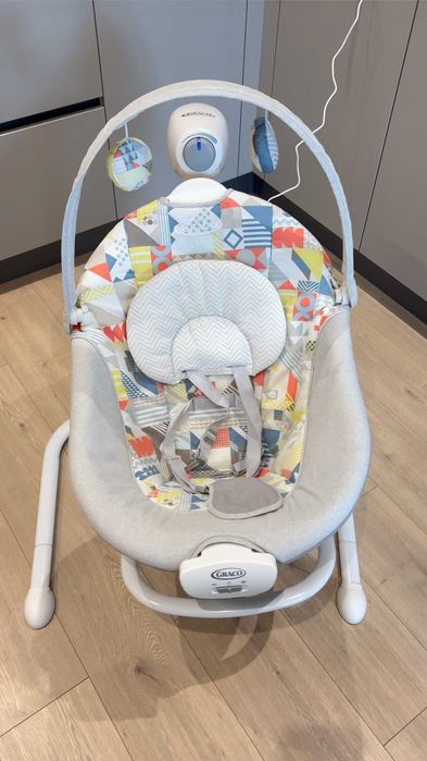 Бебешка люлка Graco - Duet Sway 2 в 1, сива