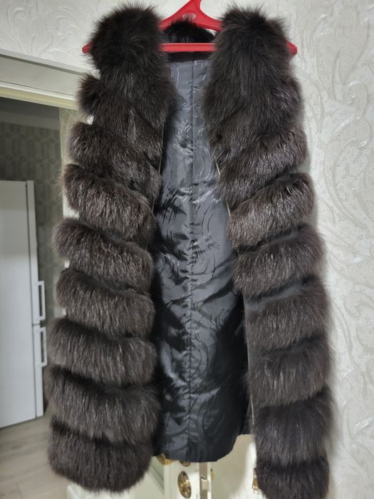 Песец жилетка өте жылы жап жаңа 2,рет қана киілген