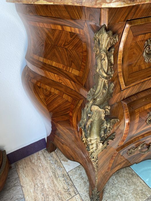 Comoda Servanta Bronz Marmura Lemn Masiv Vintage
