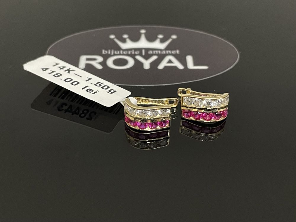 Bijuteria Royal CB : Cercei aur 14k 1,50 grame 1 cm