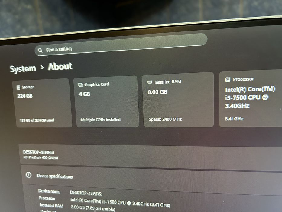 Unitate pc hp prodesk 400 g4