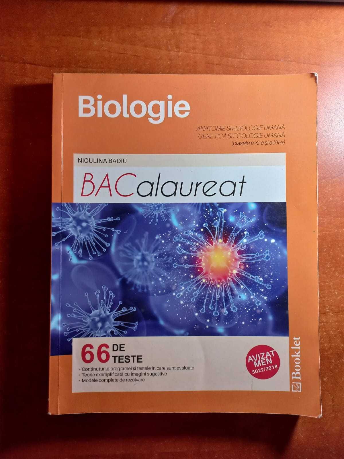 Culegere de BAC ,biologie 11-12, Niculina Badiu