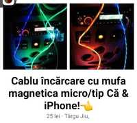 Cabluri încărcare cu mufa magnetica tip c iPhone microusb