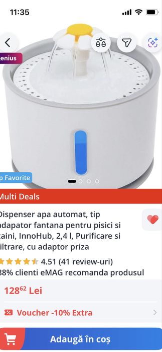 Dispenser apa pentru pisici