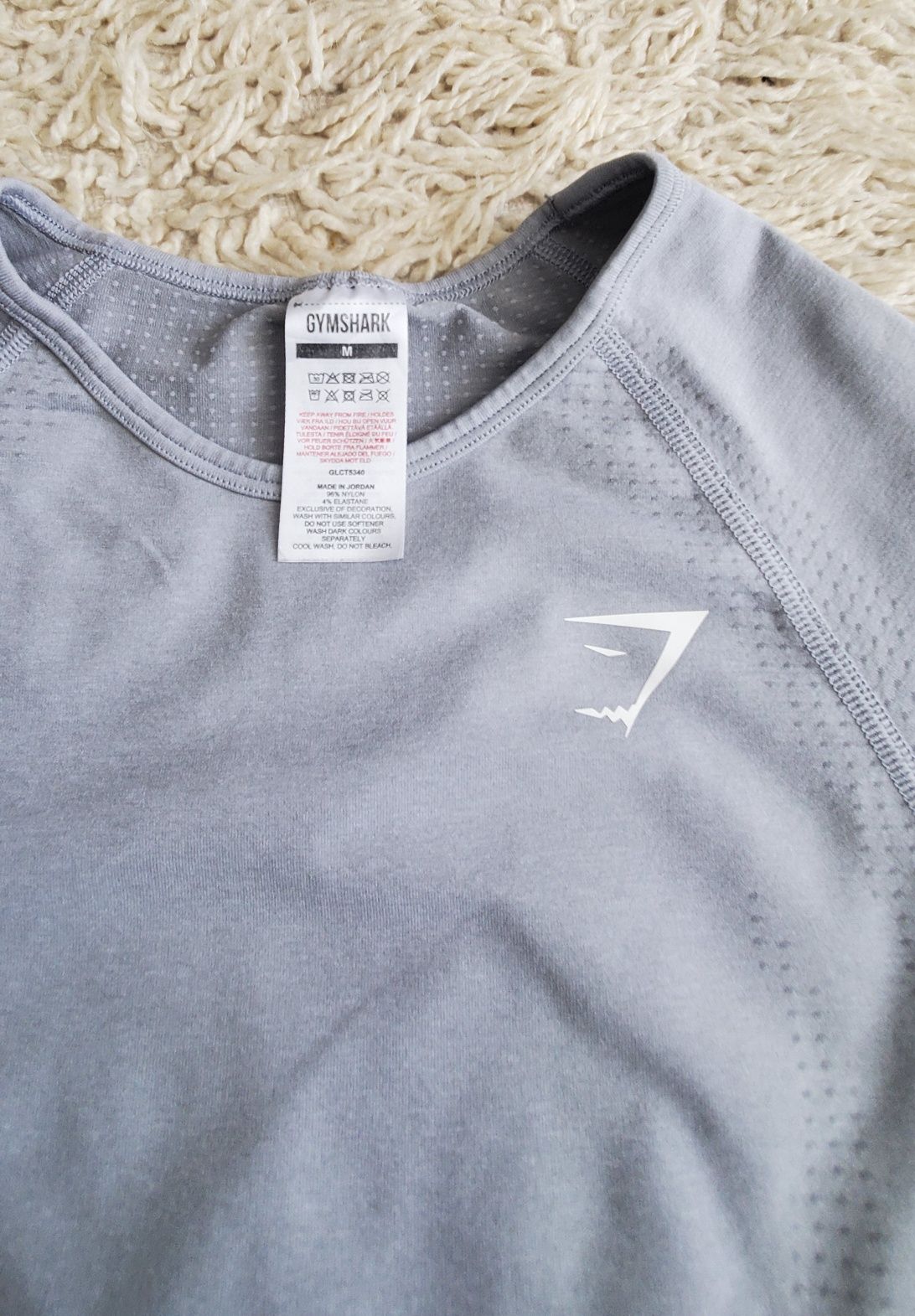 Gymshark дамски спортен топ с дълъг ръкав, сив, размер М
