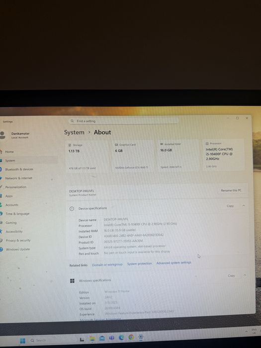 Vand setup gaming