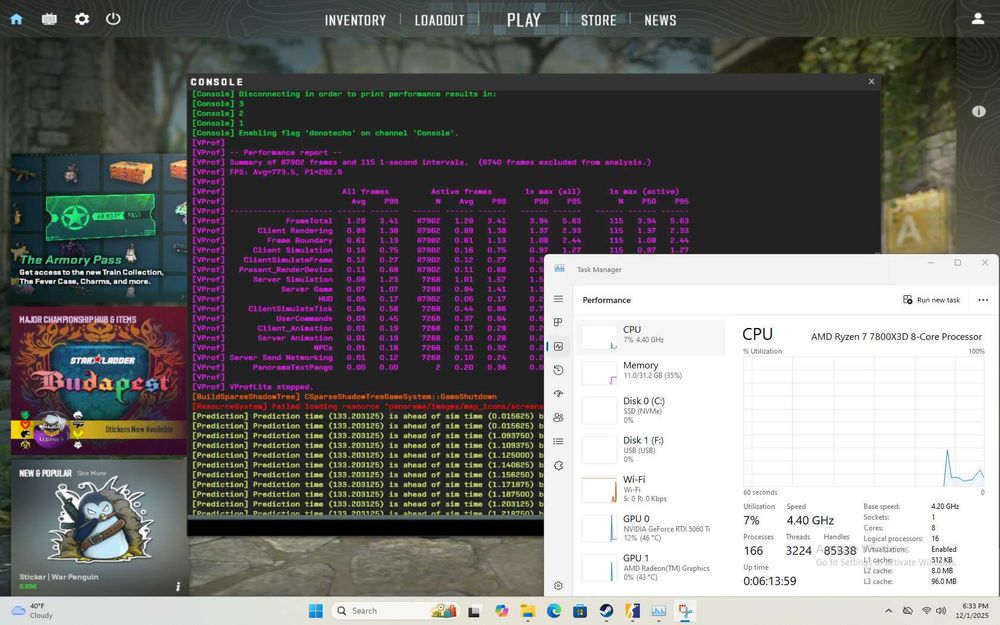 PC Gaming Ryzen 7 7800X3D RTX 5060 Ti 16GB