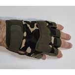 Manusi tactice soft jumatate de deget camuflaj padure