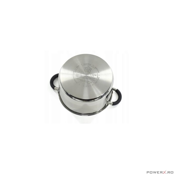 Oala din inox 6litri cu capac sticla, 24 cm,fund termic multistrat,