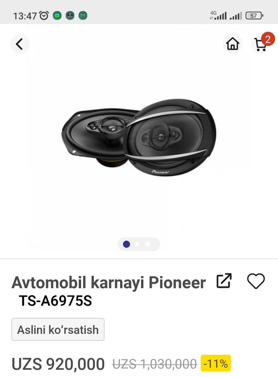 Pioneer kalonka sotiladi 2 dona yangi 100%