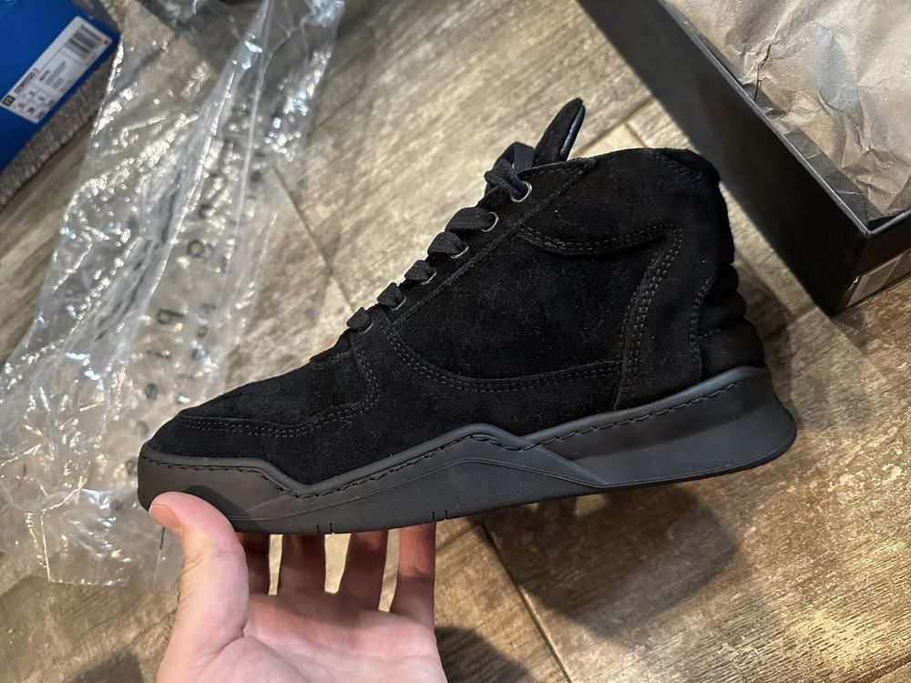 Filling Pieces Mid Top Transformed Ghost Black Suede EU40