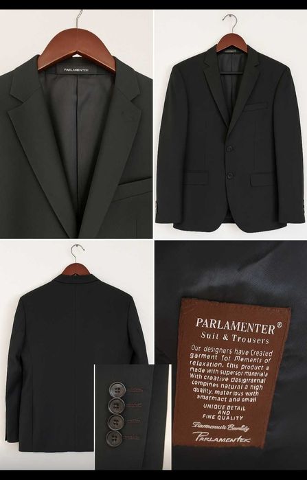 Мъжки черен костюм PARLAMENTER  Италия, нов