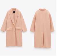 Palton roz pudrat Zara