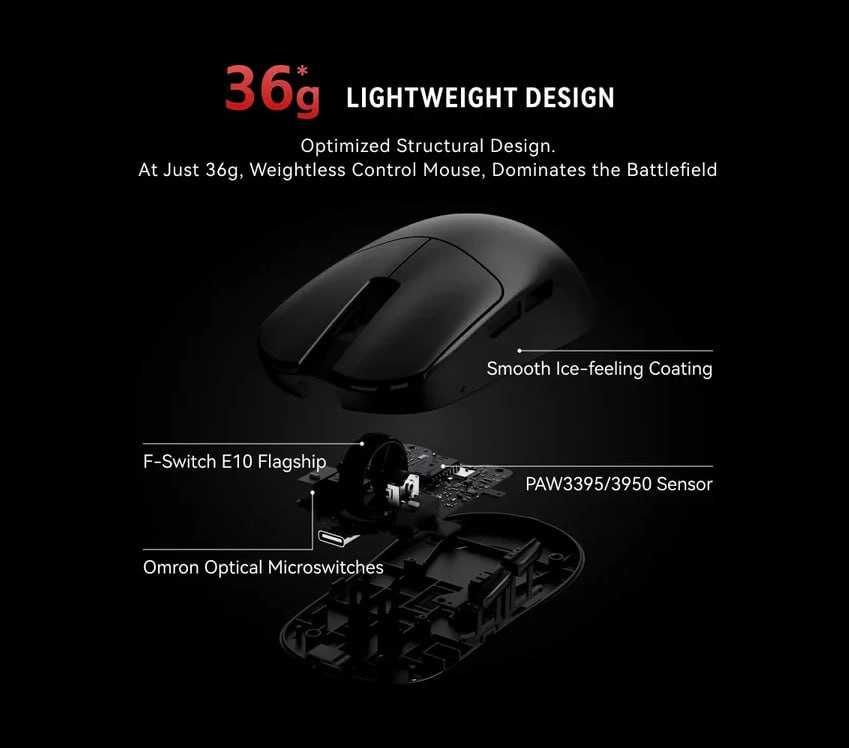 VGN VXE MAD R Major – Black \[36g, 8K Polling] gaming mouse