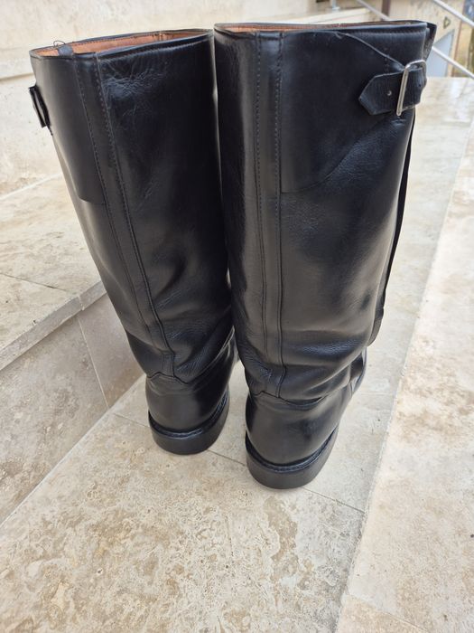Cizme din piele, nr. 45, îmblanite, cu fermoar