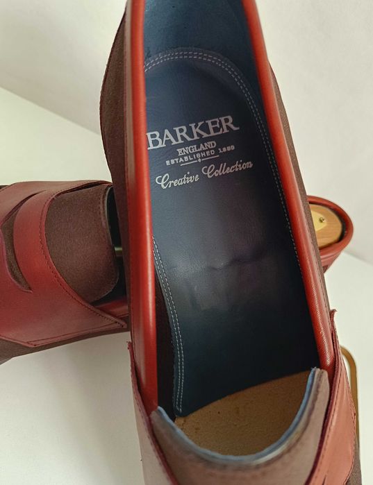 Pantofi loafer 45 de lux lucrati manual Barker NOI piele naturala