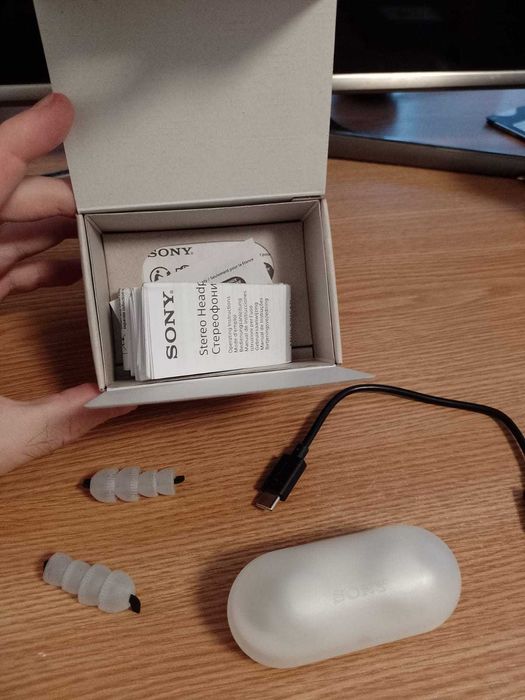 Casti SONY WF-C500, True Wireless, Bluetooth, In-ear, Microfon, alb