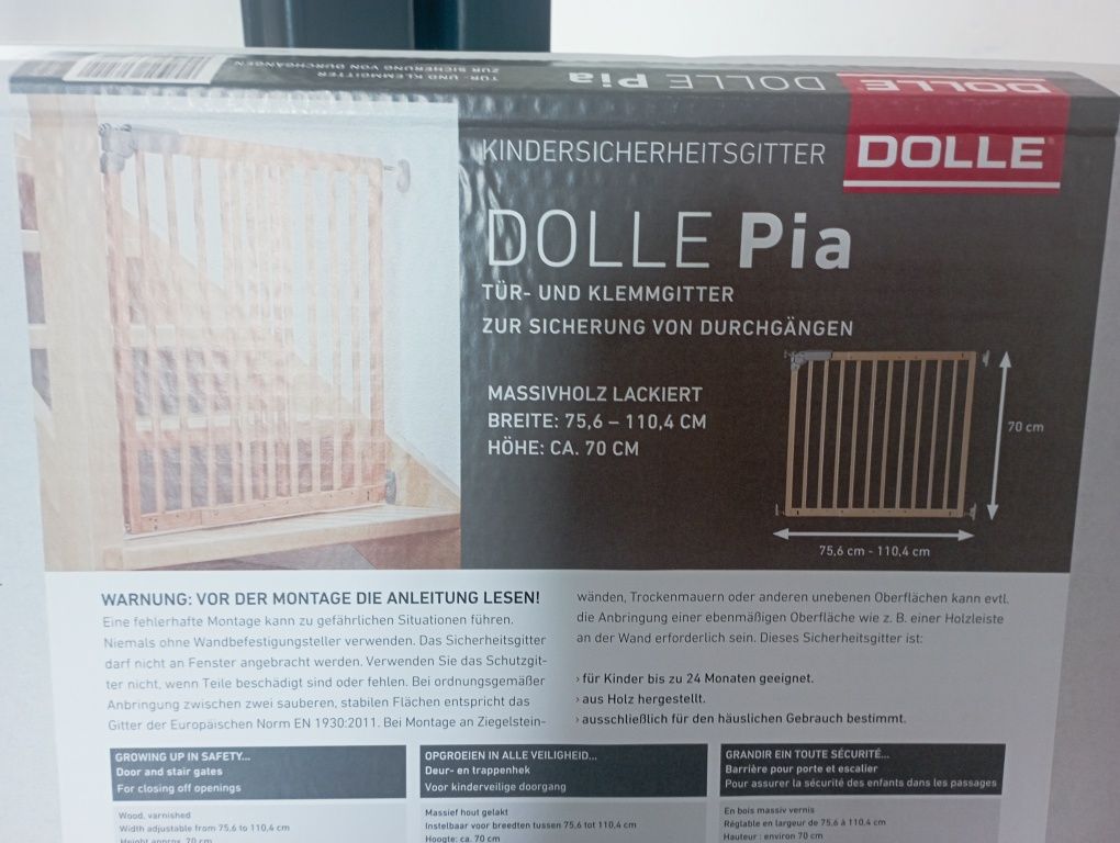 Grilaj lemn reglabil Dolle Pia 75,6-110,4 x70, pentru protecție copii