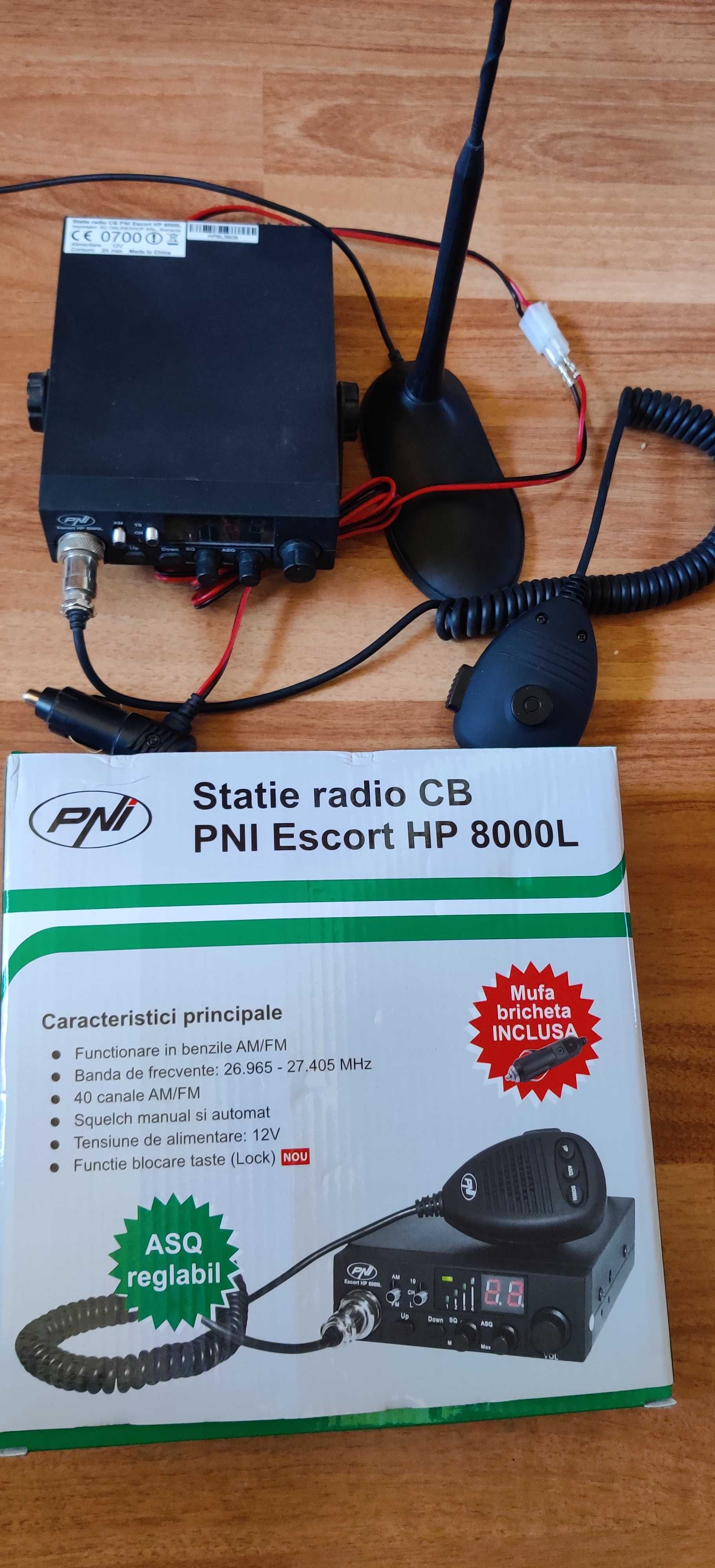Stație portabilă Baofeng UV 82 Plus  și stație CB PNI Escort HP 8000L