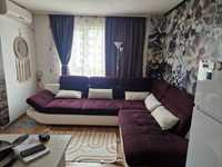 Модерен разтегателен диван (плат с кожа)