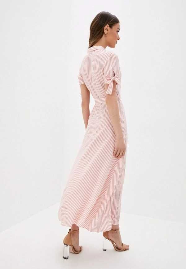 Платье Trendyol макси, розовое в полоску / размер 46