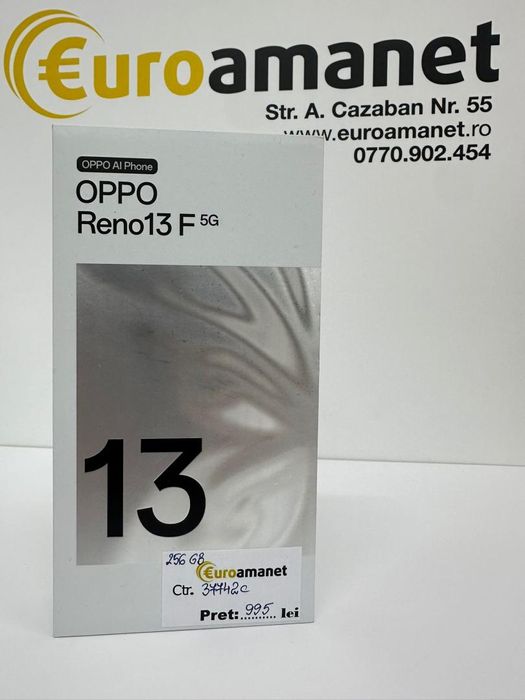 Telefon OPPO Reno13 F 5G, 256GB, 8GB RAM, Dual SIM, Luminous Blue -I-