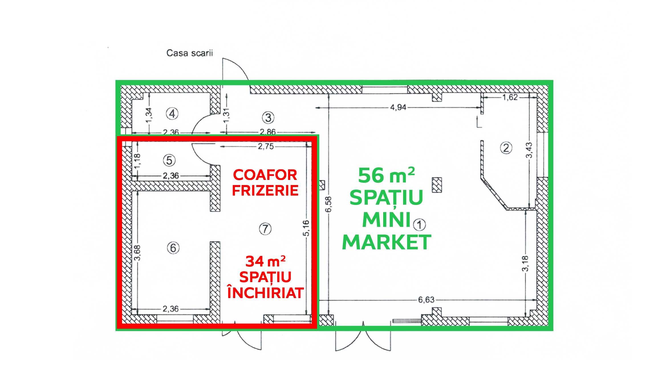 Vând sau închiriez spațiu comercial mini market