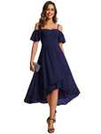 Rochie elegantă de vară Ever-Pretty, bleumarin, fără spate