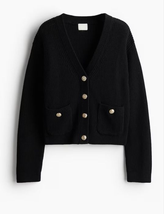 Памучна жилетка H&M със златни копчета