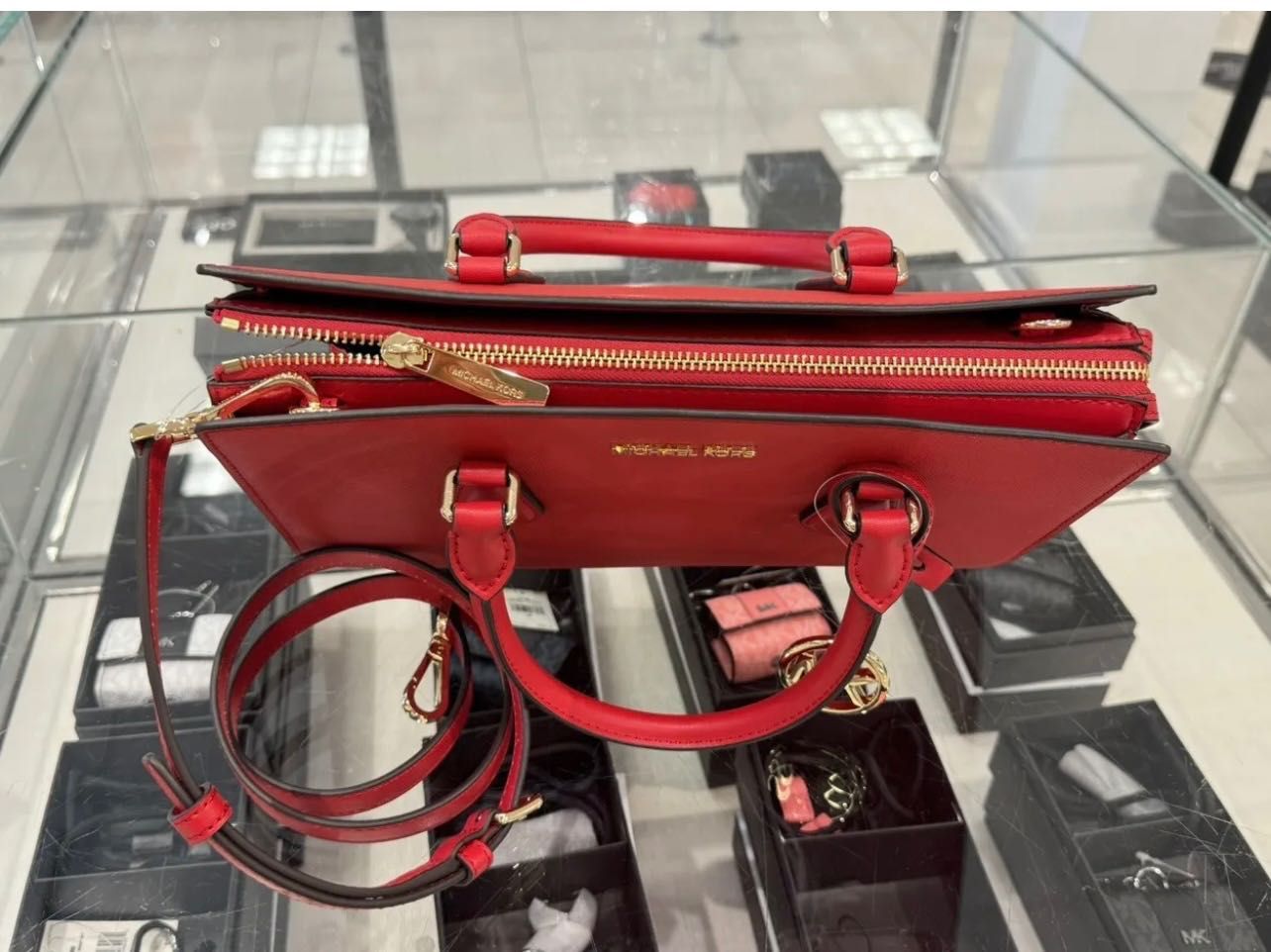 Michael kors Sheila Medium Satchel Bright Red