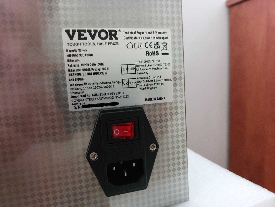 Vand aparat de curatare cu ultrasunete Vevor 30L