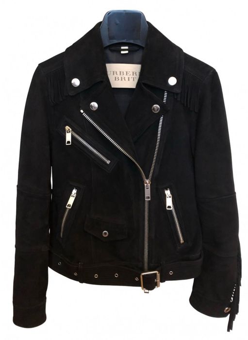 Geaca de piele Burberry din piele intoarsa