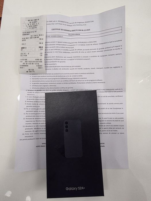 Samsung s24 Plus 5G Black 256Gb NOU Sigilat Acte 2 ANI GARANȚIE