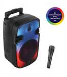 Boxa Bluetooth Karaoke Portabila cu Microfon & LED 20W 24x20.5x41cm