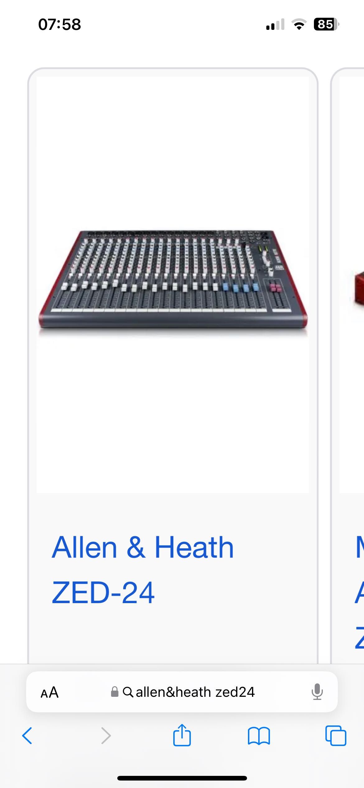 ‼️Vand mixer sunet “ALLEN&HEATH ZED 24”