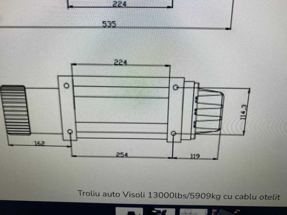 Capac de prindere motor troliu auto Visoli 13000lbs
