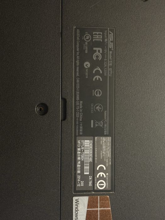 Laptop Asus gaming G771J