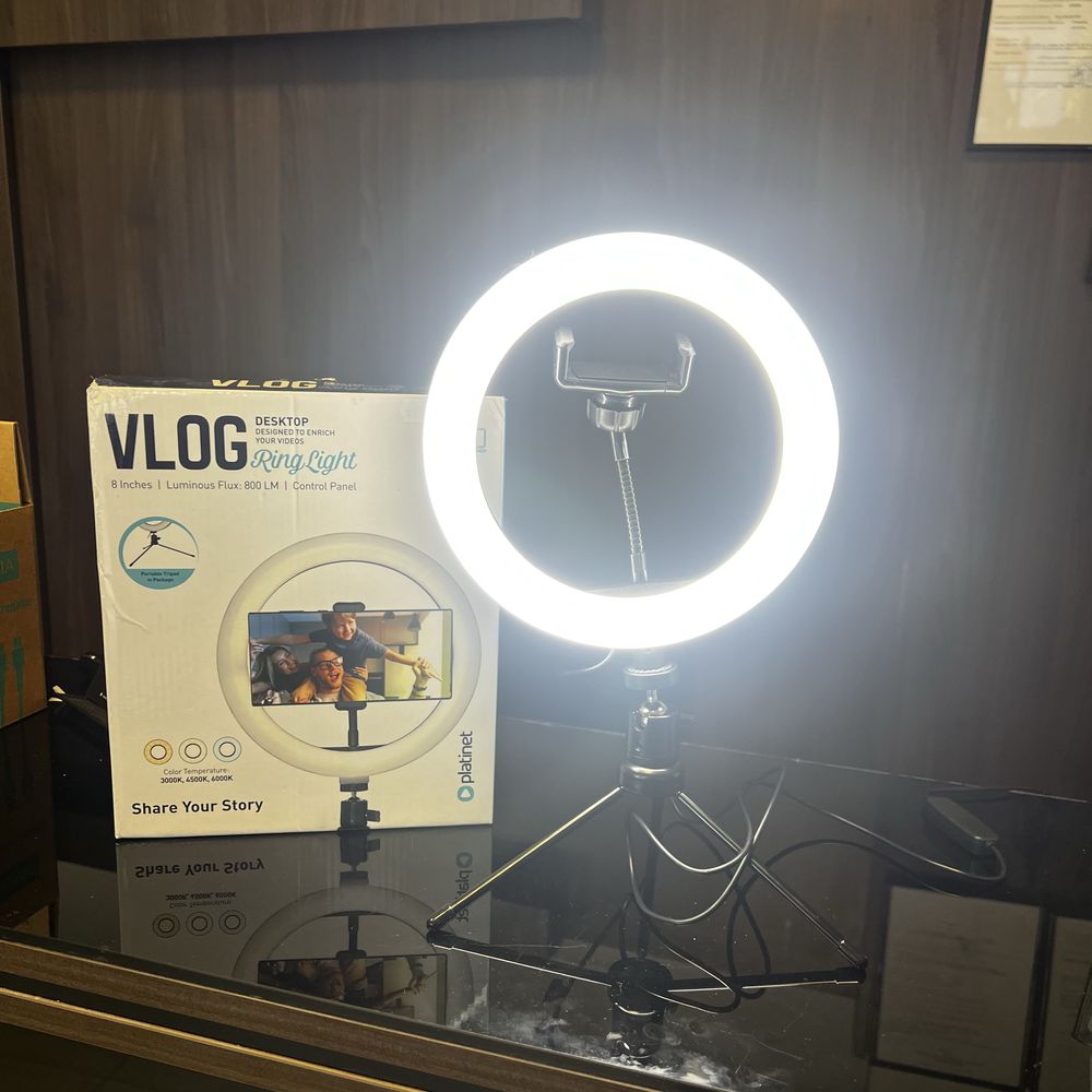 Platinet Ring Lamp With Phone Holder PMRL8 LED лампа с метален трипод