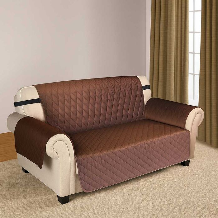 Покривало за триместен диван 190 × 195 см – кафяво