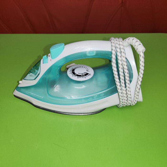 Fier de calcat, Esperanza, Ceramic, 2200 W, Albastru/Alb